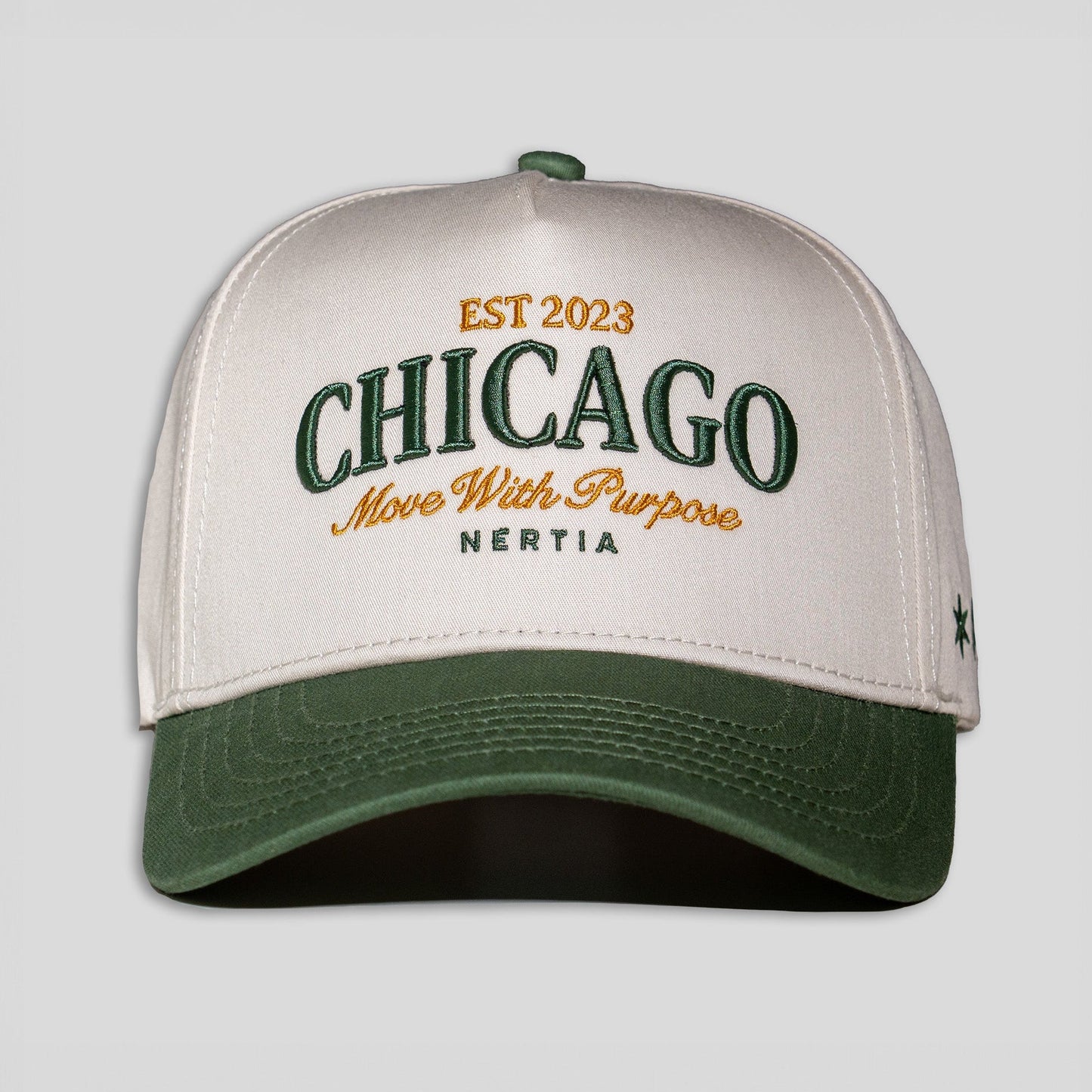 Cap with 'Chicago' and branding on a light gray background