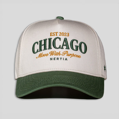 Cap with 'Chicago' and branding on a light gray background