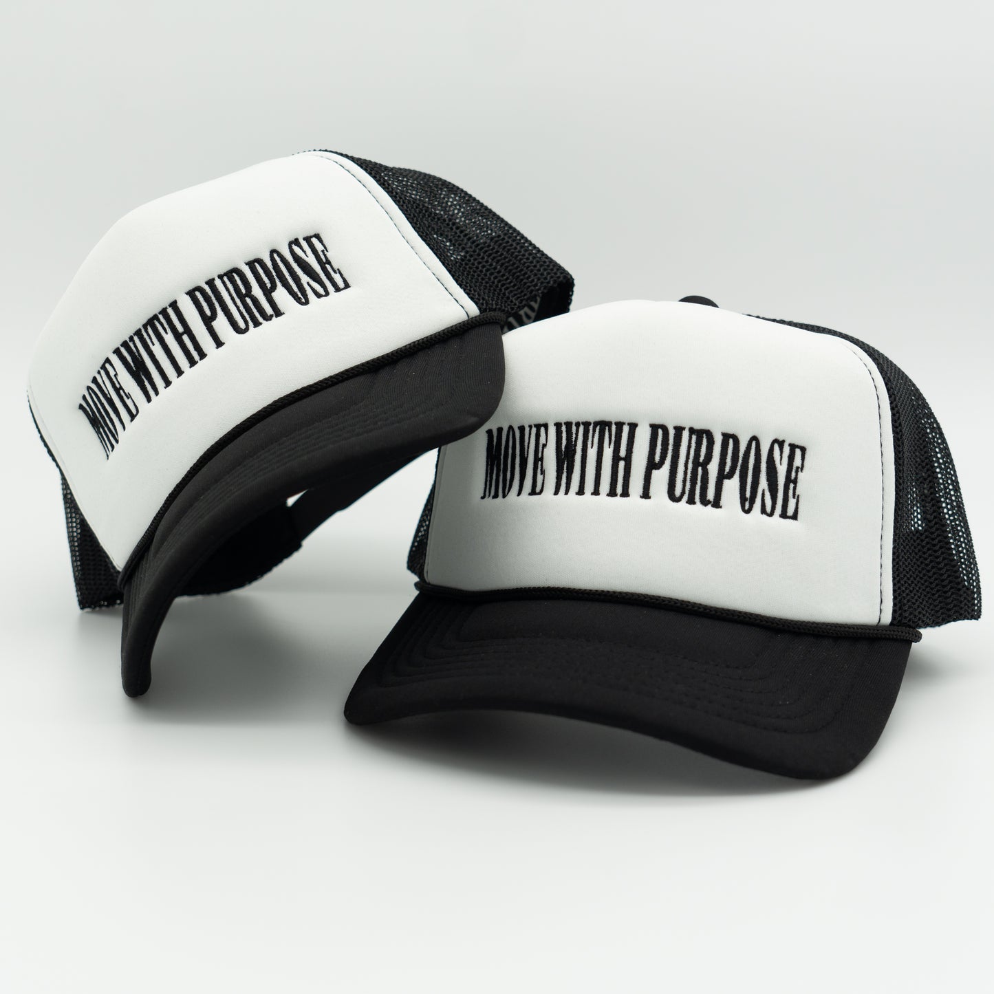 Move With Purpose™ Trucker Hat - Black & White