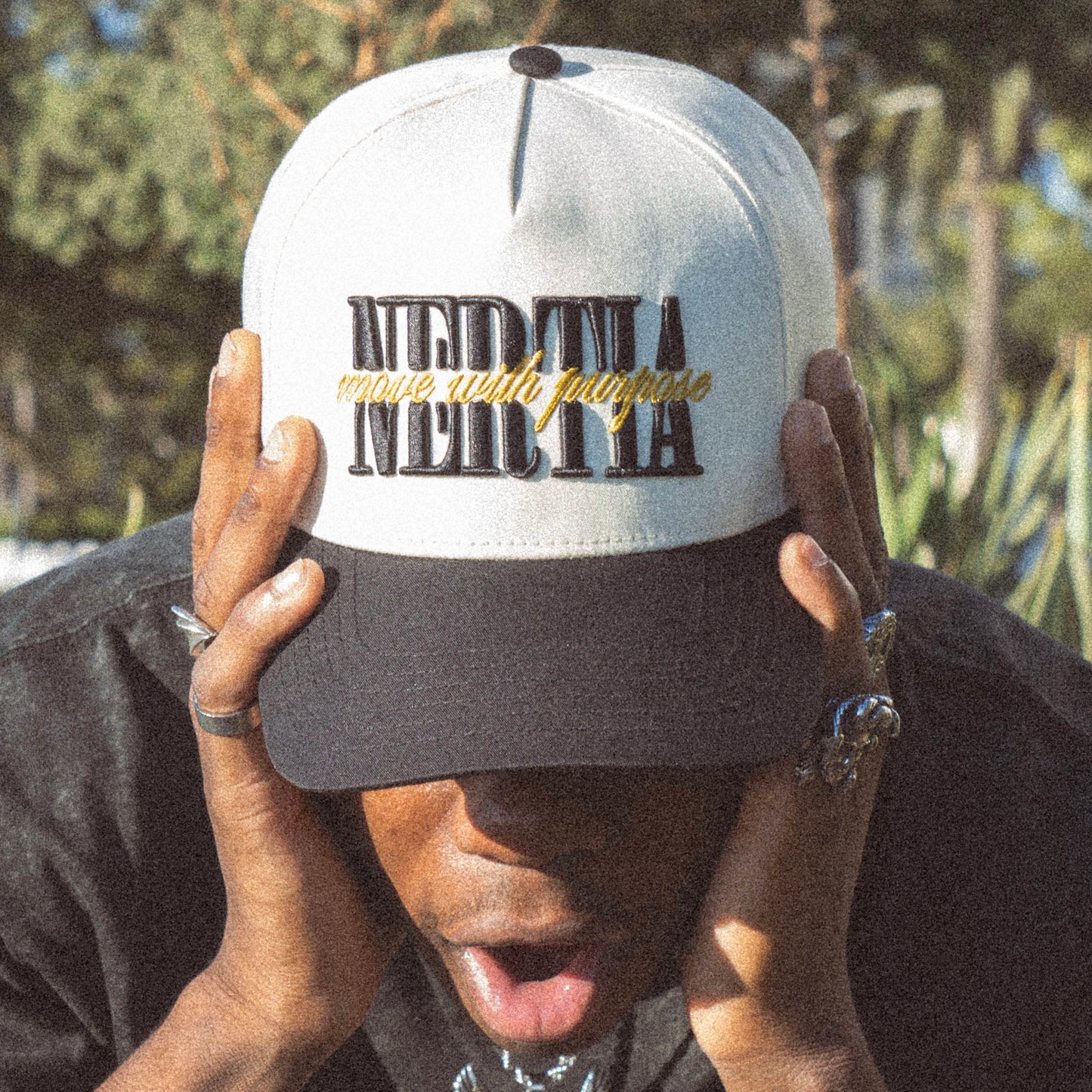 Move With Purpose Snapback II (Black & Crème)