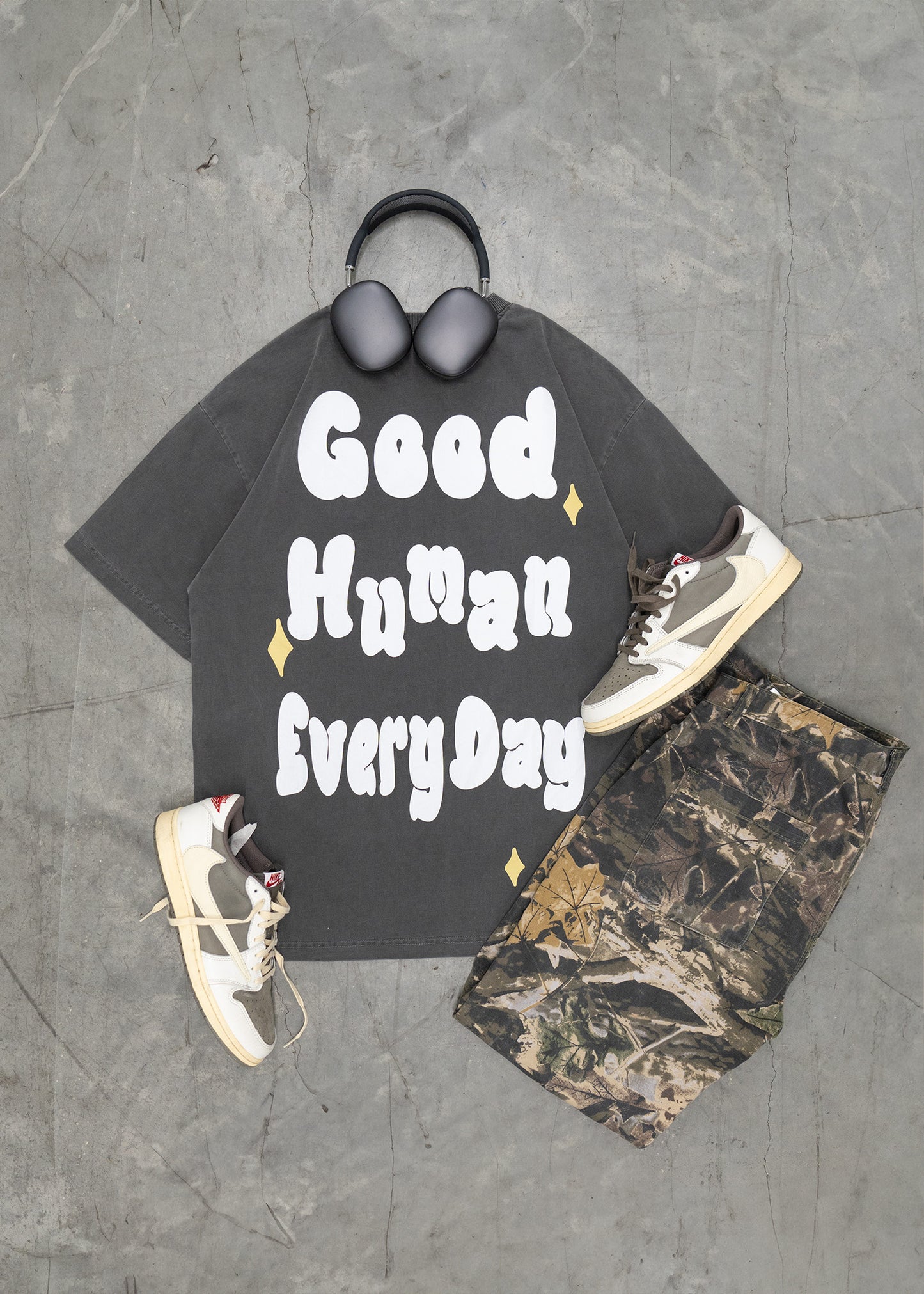 GOOD HUMAN TEE 001 [Charcoal]