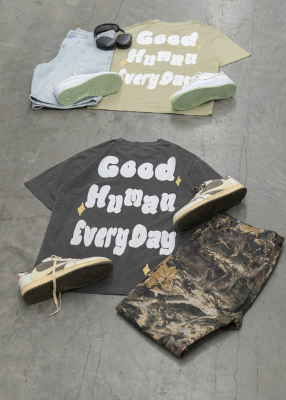 GOOD HUMAN TEE 001 [Charcoal]