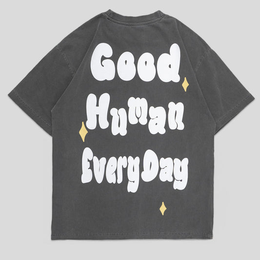 GOOD HUMAN TEE 001 [Charcoal]