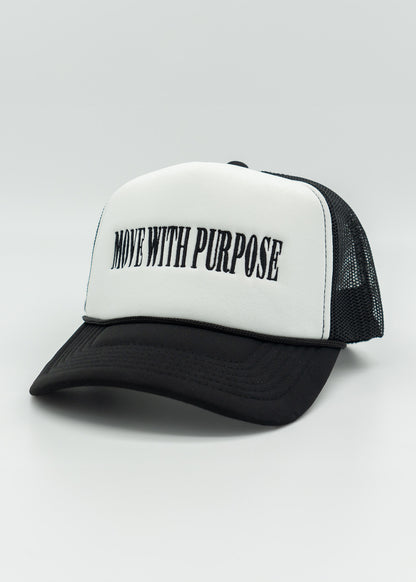 Move With Purpose™ Trucker Hat - Black & White