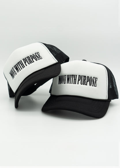 Move With Purpose™ Trucker Hat - Black & White