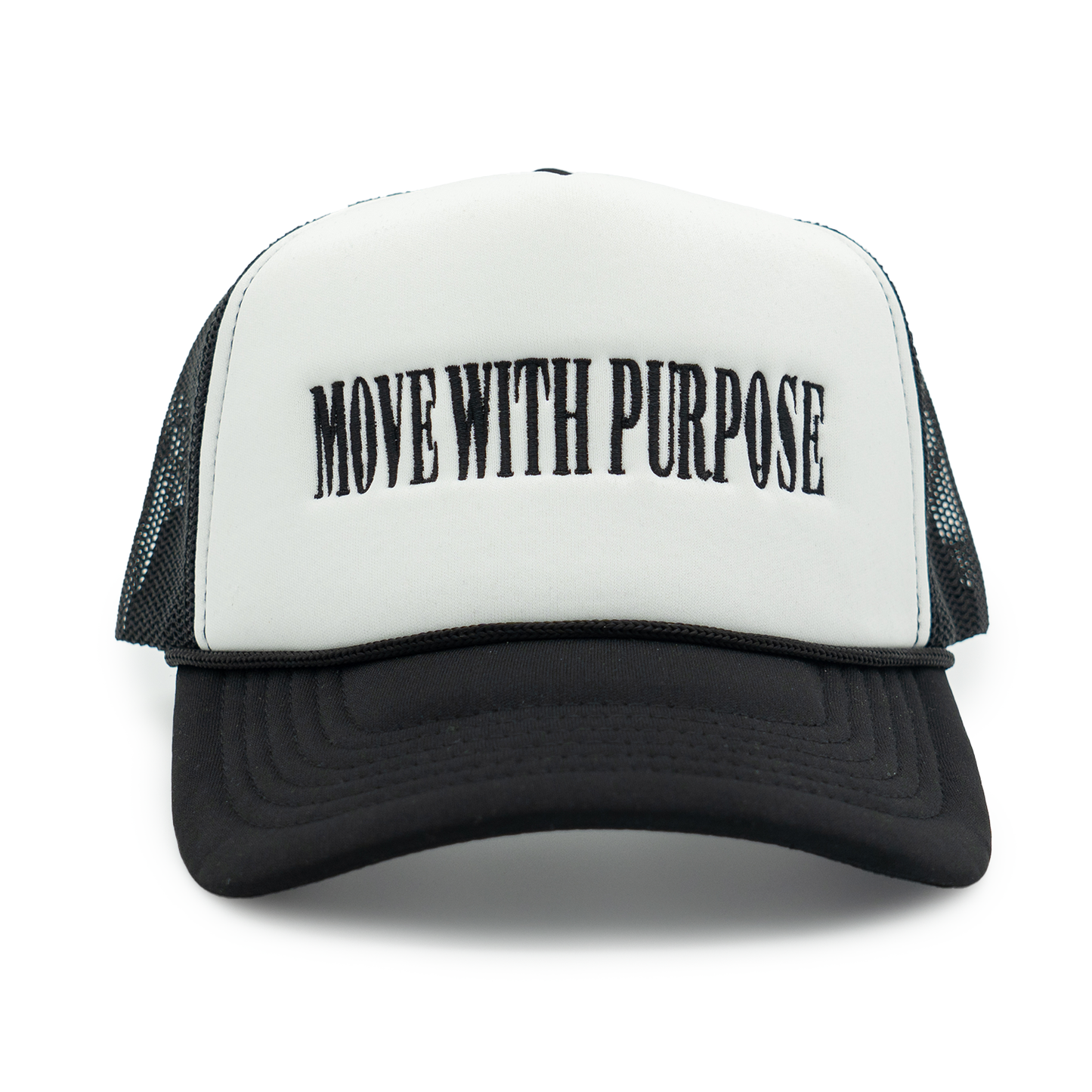 Move With Purpose™ Trucker Hat - Black & White