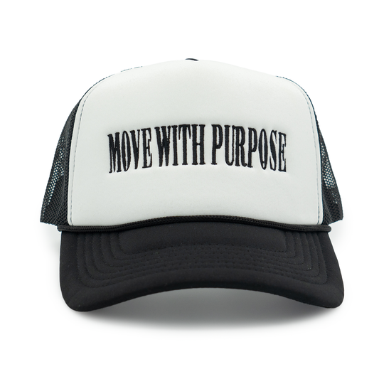 Move With Purpose™ Trucker Hat - Black & White