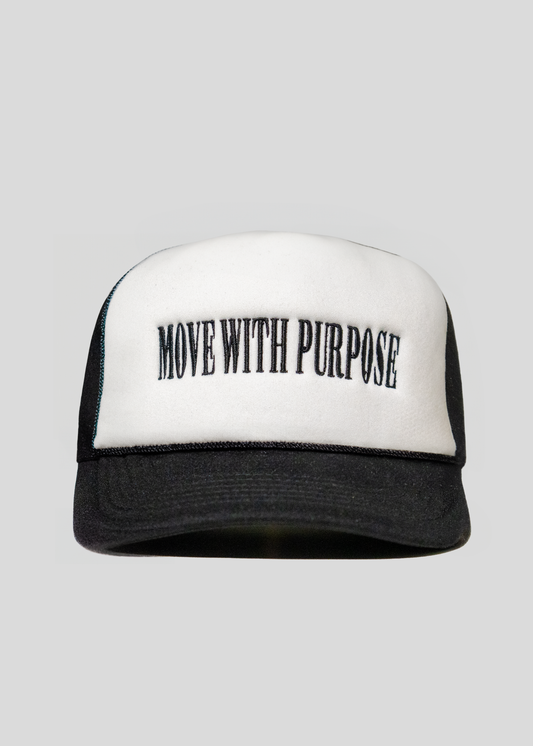 Move With Purpose™ Trucker Hat - Black & White