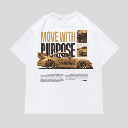 Shirt flat lay of V2 move with purpose shirt